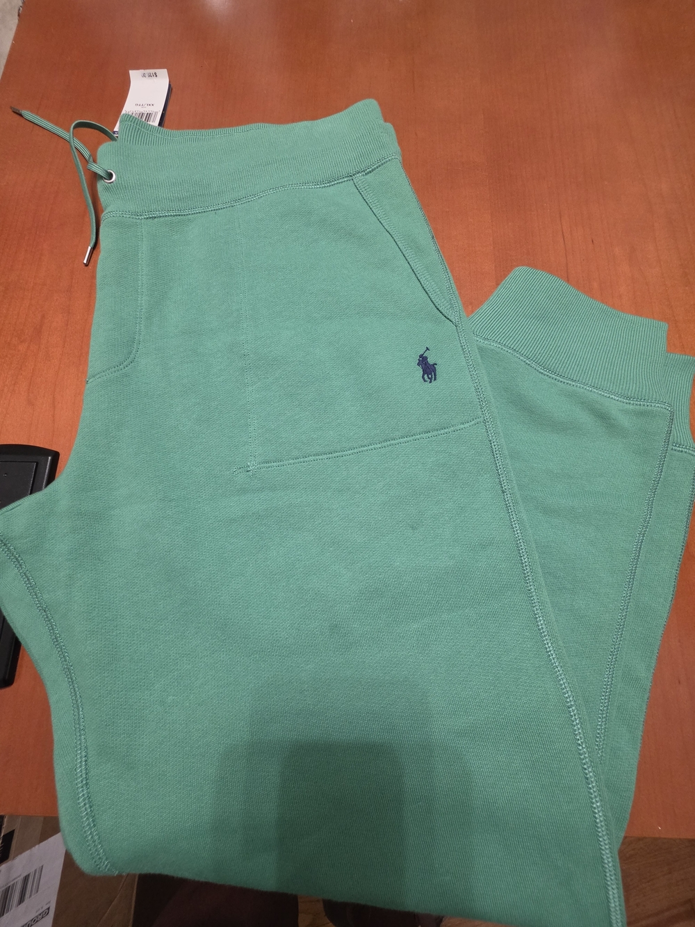 Polo by Ralph Lauren Women's Mint Green Jogger Pants with Navy Logo-NWT